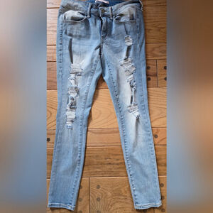 SO Distressed Light Blue Skinny Jeans Women's